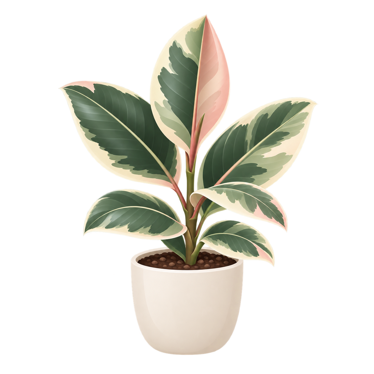 Ilustración botánica de Ficus Tineke